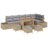 vidaXL Conjunto de Sof&aacute; de Jardim 10 unid. Bege vime PE