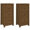 vidaXL Aparadores 2 pcs 40x35x80 cm pinho maci&ccedil;o castanho mel