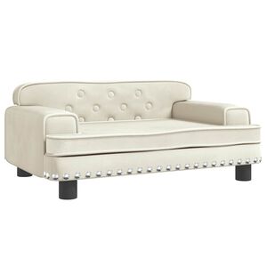 vidaXL Sof&aacute; infantil 70x45x30 cm veludo cor creme