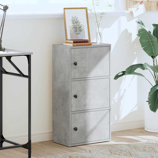 vidaXL Estante 40x24x77 cm derivados de madeira cinzento cimento