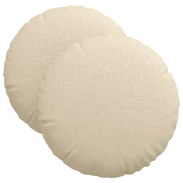 vidaXL Almofadas de Assento 2 pcs Creme &Oslash;40 x 13 cm tecido
