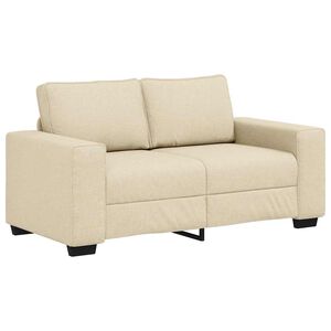 vidaXL Sof&aacute; de 2 lugares tecido 160x77x82 cm cor creme