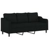 vidaXL Sof&aacute; de 3 lugares tecido 180 cm preto