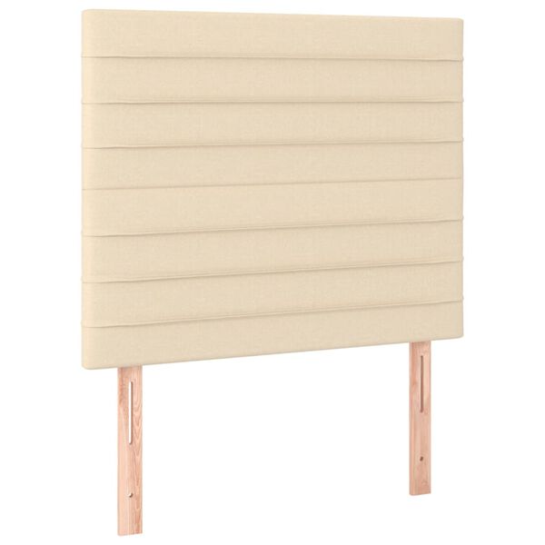 vidaXL Cabeceira Creme 80x5x118/128 cm Tecido