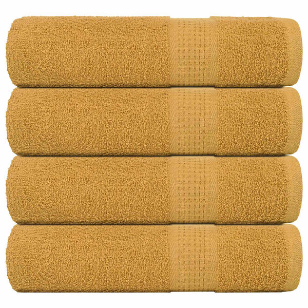 vidaXL Toalhas de m&atilde;os FROGN 4 pcs 50x100 cm 360 g/m&sup2; ouro