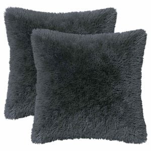 vidaXL Almofada com travesseiro HEERLEN 2 unid. Antracite Fleece PV