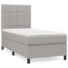vidaXL Cama com molas/colch&atilde;o 80x200 cm tecido cinza-claro