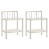 vidaXL Mesas de cabeceira 2 pcs metal branco e vidro transparente