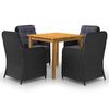 vidaXL 5 pcs conjunto de jantar para jardim preto