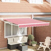vidaXL Toldo Retr&aacute;til Vermelho e Branco 300 x 250 cm Poli&eacute;ster, Metal
