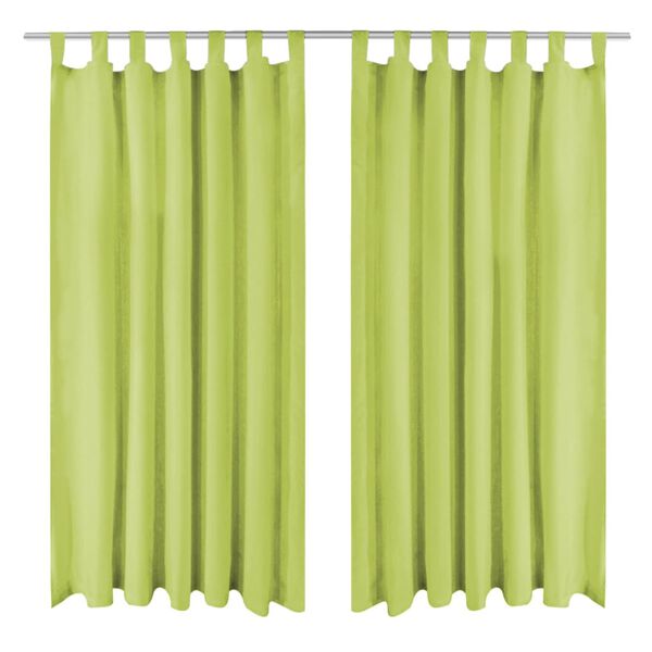 vidaXL Cortinas de cetim com presilhas 2 pcs 140x245 cm verde
