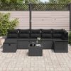 vidaXL Conjunto de Sof&aacute; de Jardim com almofada 8 pcs Preto vime PE