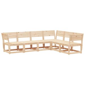 vidaXL 6 pcs conjunto sofás de jardim madeira de pinho maciça