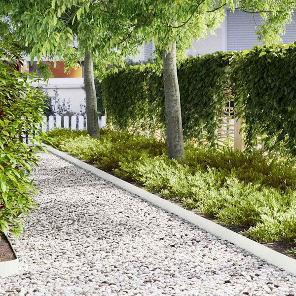 vidaXL Acabamento para Gramado 10 pcs Branco 100 x 0.05 x 20 cm