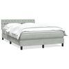 vidaXL Cama com molas/colch&atilde;o 160x220 cm veludo cinzento-claro
