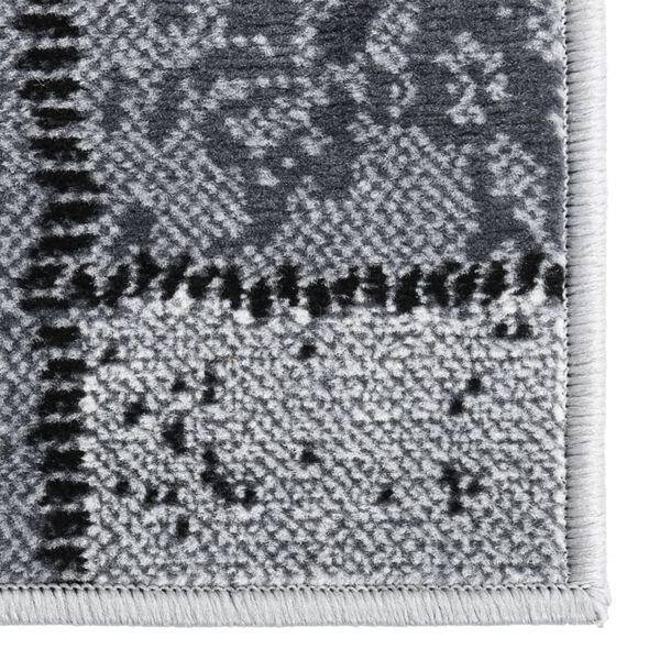 vidaXL Passadeira c/ padr&atilde;o de blocos 100x300cm polipropileno cinzento