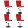 vidaXL Cadeiras de jantar girat&oacute;rias 4 pcs veludo vermelho tinto