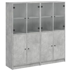 vidaXL Estante c/ portas 136x37x142 cm derivados madeira cinza cimento