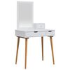 vidaXL Conjunto de Mesa de Vestir FAUSKE 3 unid. Branco