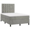 vidaXL Cama boxspring c/ colch&atilde;o 120x200 cm veludo cinzento-claro