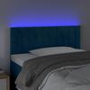 vidaXL Cabeceira de cama c/ luzes LED veludo 80x5x78/88 cm azul-escuro