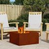 vidaXL Fire Pit Castanho 60 x 60 x 30 cm A&ccedil;o resistente &agrave;s intemp&eacute;ries