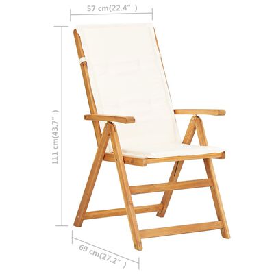 vidaXL Cadeiras jardim reclináveis 2pcs madeira acácia maciça castanho