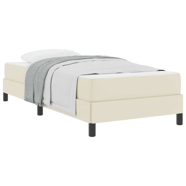 vidaXL Estrutura da Cama com colch&atilde;o Creme 90 x 200 cm tecido