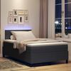 vidaXL Cama Box Spring LED Cinza Escuro e Branco 120 x 200 cm