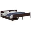 vidaXL Cama com 2 gavetas 200x200 cm pinho maci&ccedil;o castanho-escuro