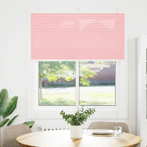 vidaXL Rosa Plissada Cega 115x150 cm Largura Tecido 114,4cm Poli&eacute;ster