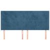 vidaXL Cabeceira cama c/ abas veludo 163x16x118/128 cm azul-escuro