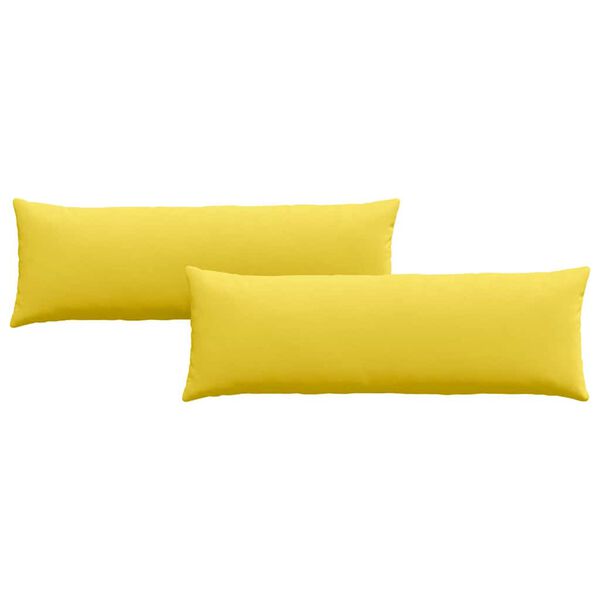 vidaXL Travesseiros de Sof&aacute; 2 pcs Amarelo Claro 120 x 40 cm tecido