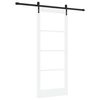 vidaXL Porta Deslizante 83 x 202 cm Madeira de pinho maci&ccedil;a e vidro