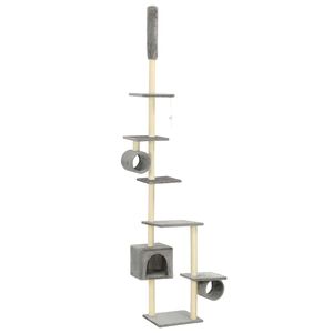 vidaXL &Aacute;rvore p/ gatos c/ postes arranhadores sisal 260 cm cinzento