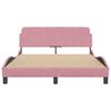 vidaXL Estrutura de cama com cabeceira Dover 140x200 cm veludo rosa