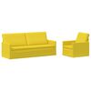 vidaXL Conjunto de Sof&aacute;s 2 pcs Amarelo Claro Tecido