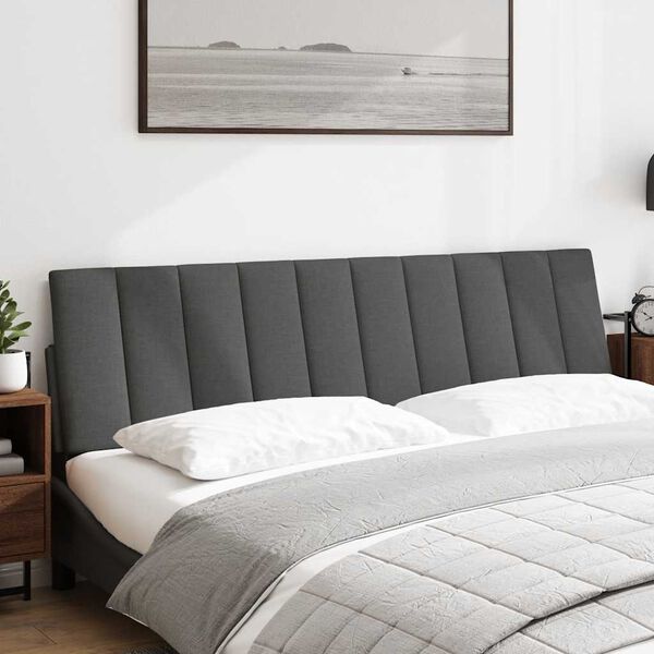 vidaXL Almofad&atilde;o de cabeceira Hanko 180 cm tecido cinzento-escuro