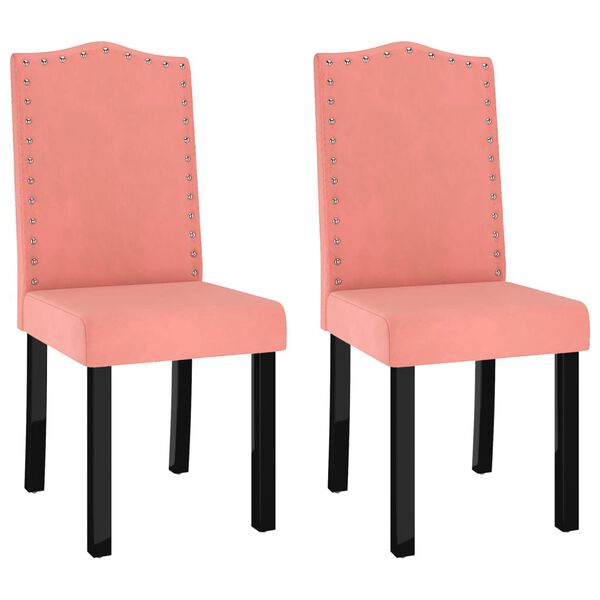 vidaXL Cadeiras de jantar 2 pcs veludo rosa