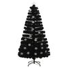 vidaXL &Aacute;rvore de Natal com flocos de neve LED 120 cm fibra &oacute;tica preto