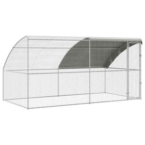 vidaXL Gaiola para galinhas 2 unid. Prateado 400 x 200 x 200 cm
