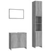 vidaXL 3 pcs Conjunto m&oacute;veis casa de banho madeira proc. cinza sonoma