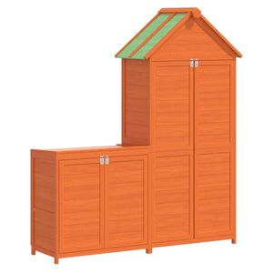 vidaXL 2 pcs conj. abrigos p/ ferramentas jardim pinho maci&ccedil;o castanho