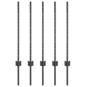 vidaXL Poste de Cerca Embutido 5 unid. Cinzento 120 cm