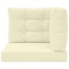 vidaXL Almofada para Sof&aacute; Externo 3 pcs Creme Poli&eacute;ster