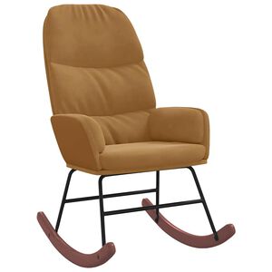 vidaXL Cadeira de baloi&ccedil;o veludo castanho