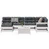 vidaXL 7 pcs conj. lounge de jardim c/ almofad&otilde;es pinho maci&ccedil;o branco