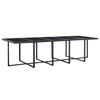 vidaXL 15 pcs conjunto jantar exterior com almofad&otilde;es vime PE preto
