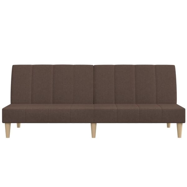 vidaXL Sof&aacute;-cama de 2 lugares tecido cinzento-acastanhado