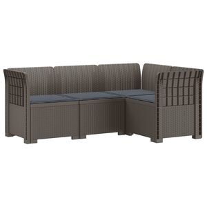 vidaXL Sof&aacute; de Jardim para 4 Pessoas com Almofadas Visual Rattan PP